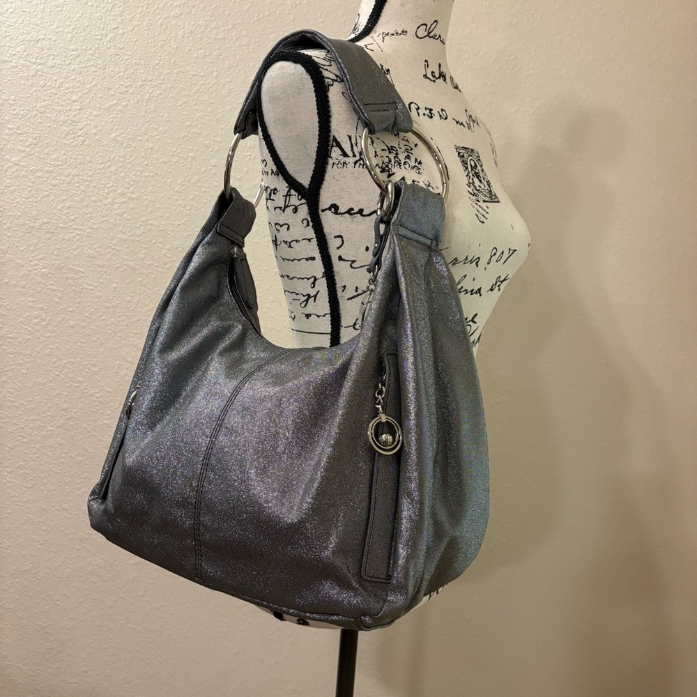Jennifer Lopez Shimmering Gray Shoulder Bag